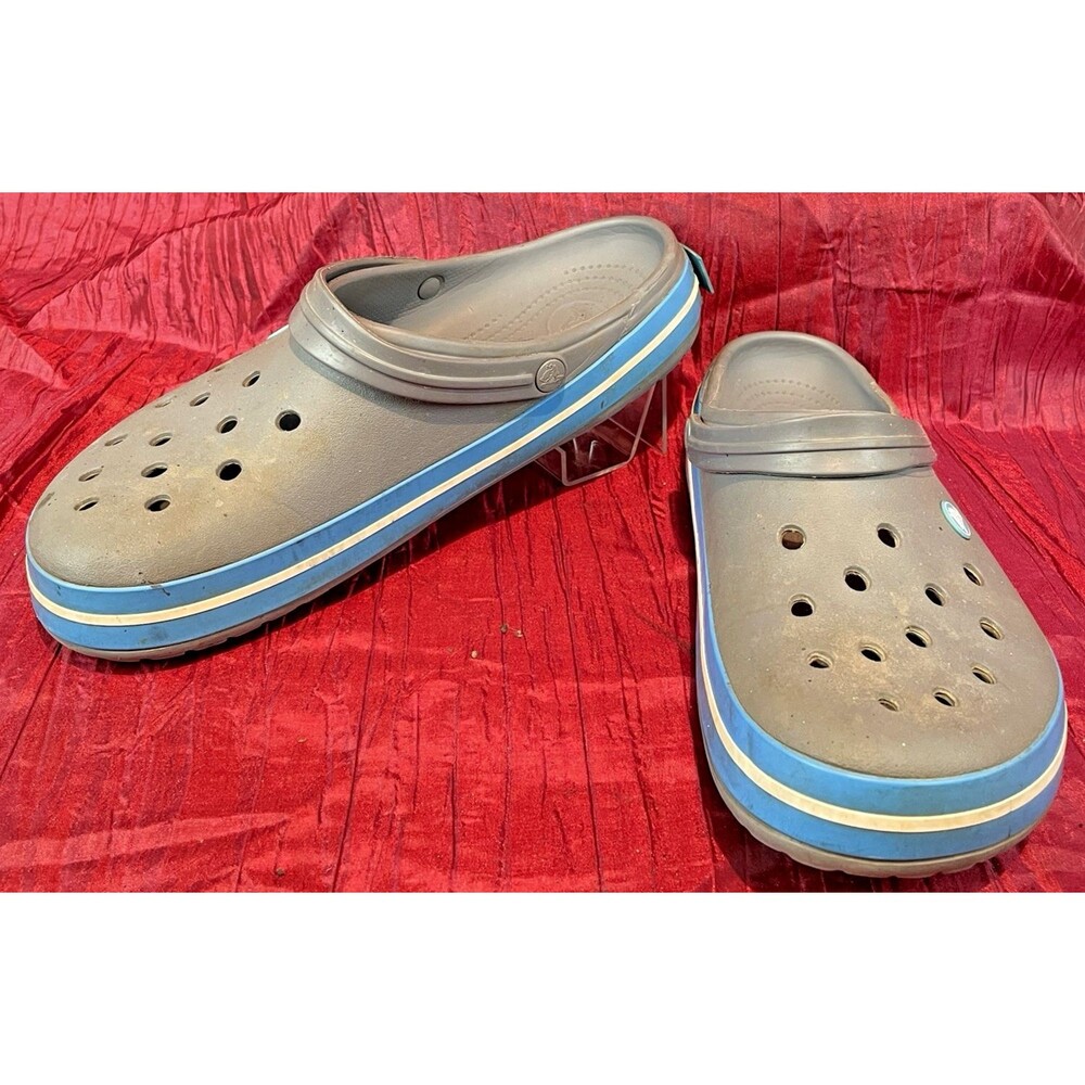 Men’s Crocs Blue Rubber Clogs Mules Slip On Casual Shoes Size 13